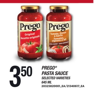 PREGO® PASTA SAUCE from Your Independent Grocer